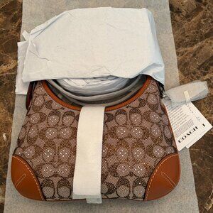 Coach Hampton's Hobo Bag in Crystal Signature Jacquard (Amber)